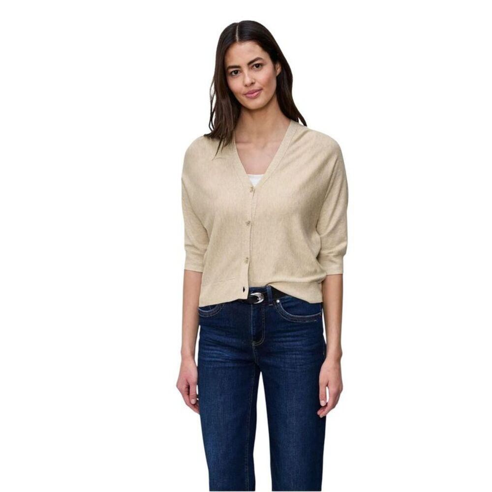 Street One Viscose Open-Front Knit Cardigan Women Beige Cardigans